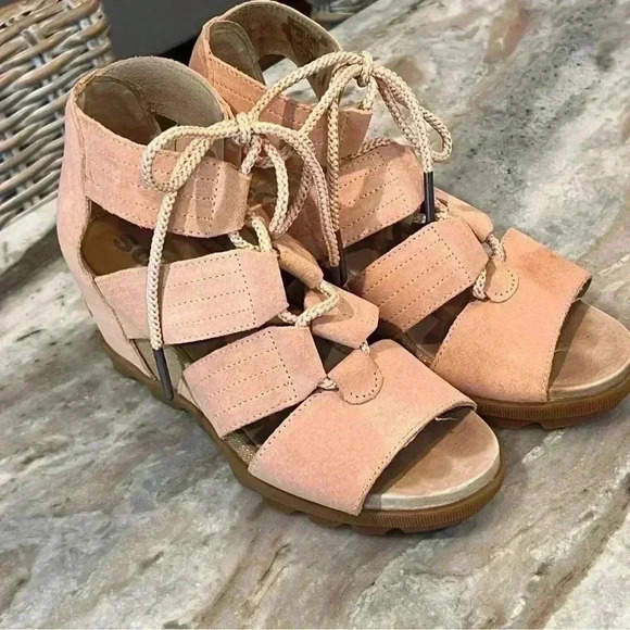 Women’s SOREL Joanie II Lace Casual Wedge Suede Sandal- Size 7 - Picture 2 of 8